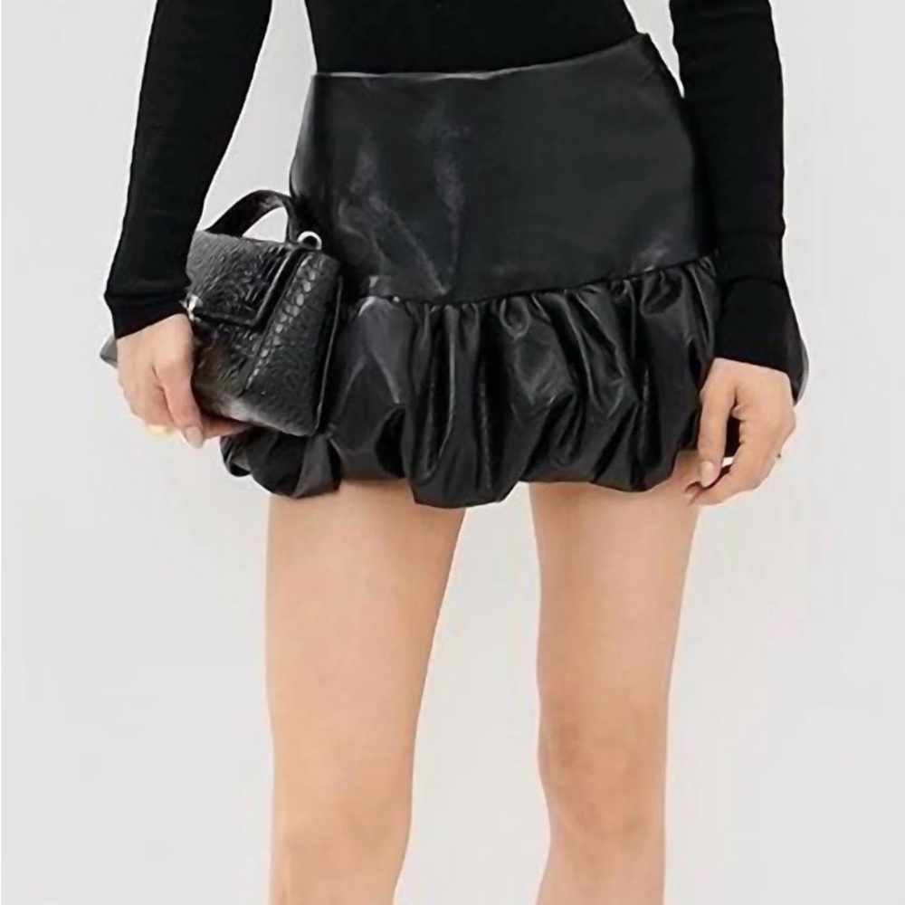Amanda Uprichard black Leather Skort